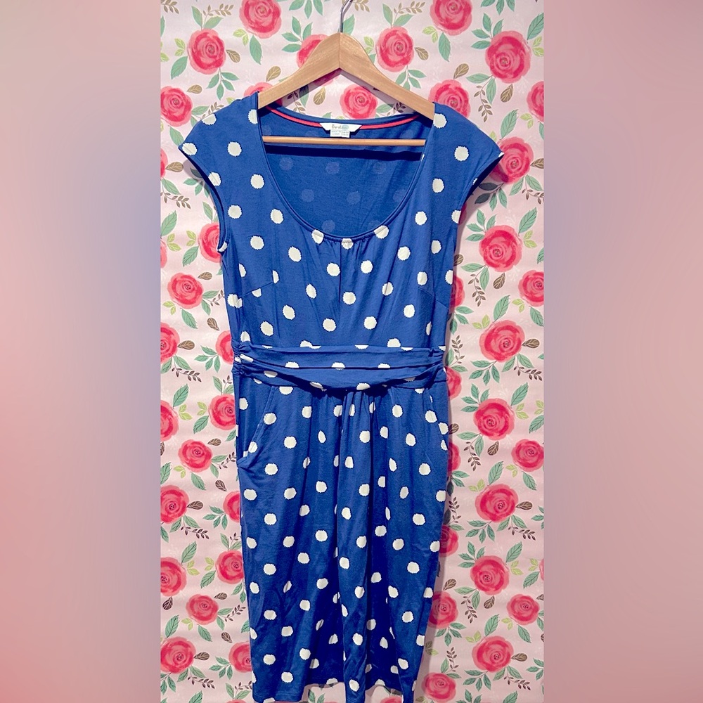 Adorable Boden blue dot dress